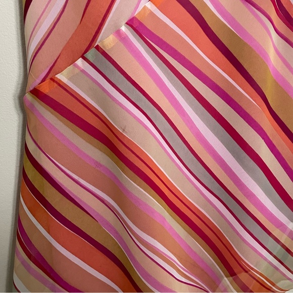 Y2K BCBG Maxazria Stripe Asymmetrical Cowl Neck Dress EUC - Picture 5 of 11